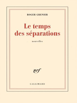 cover image of Le temps des séparations